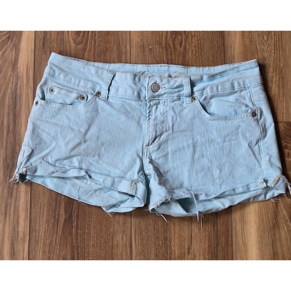 American Eagle Shortie Jean Shorts Women's Size 6 Blue Spandex Blend